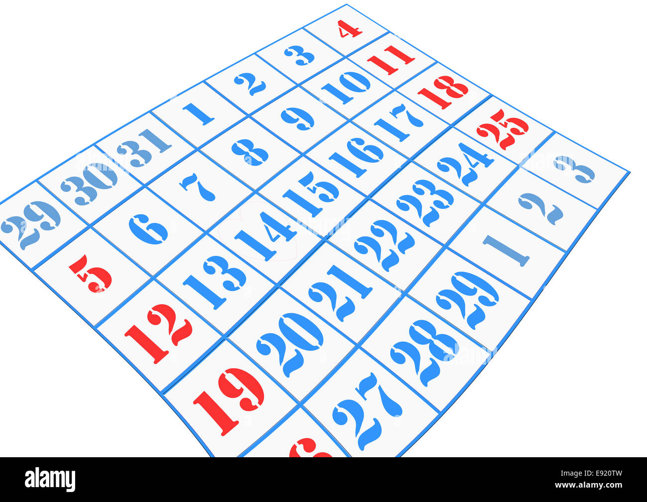 Last page of a calendar Stock Photo Alamy