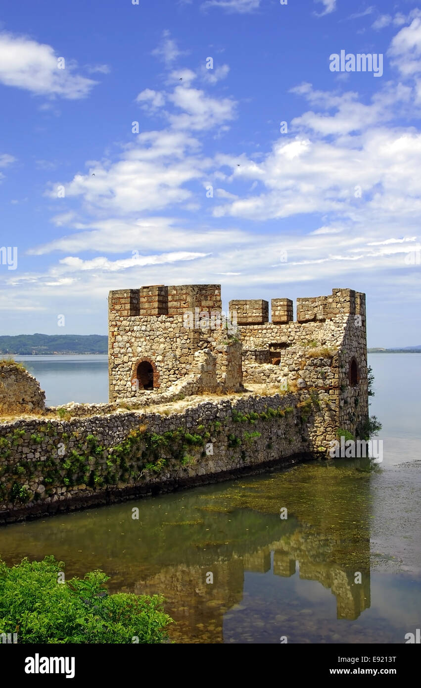 Tower of Golubac fortress in Serbia Stock Photo