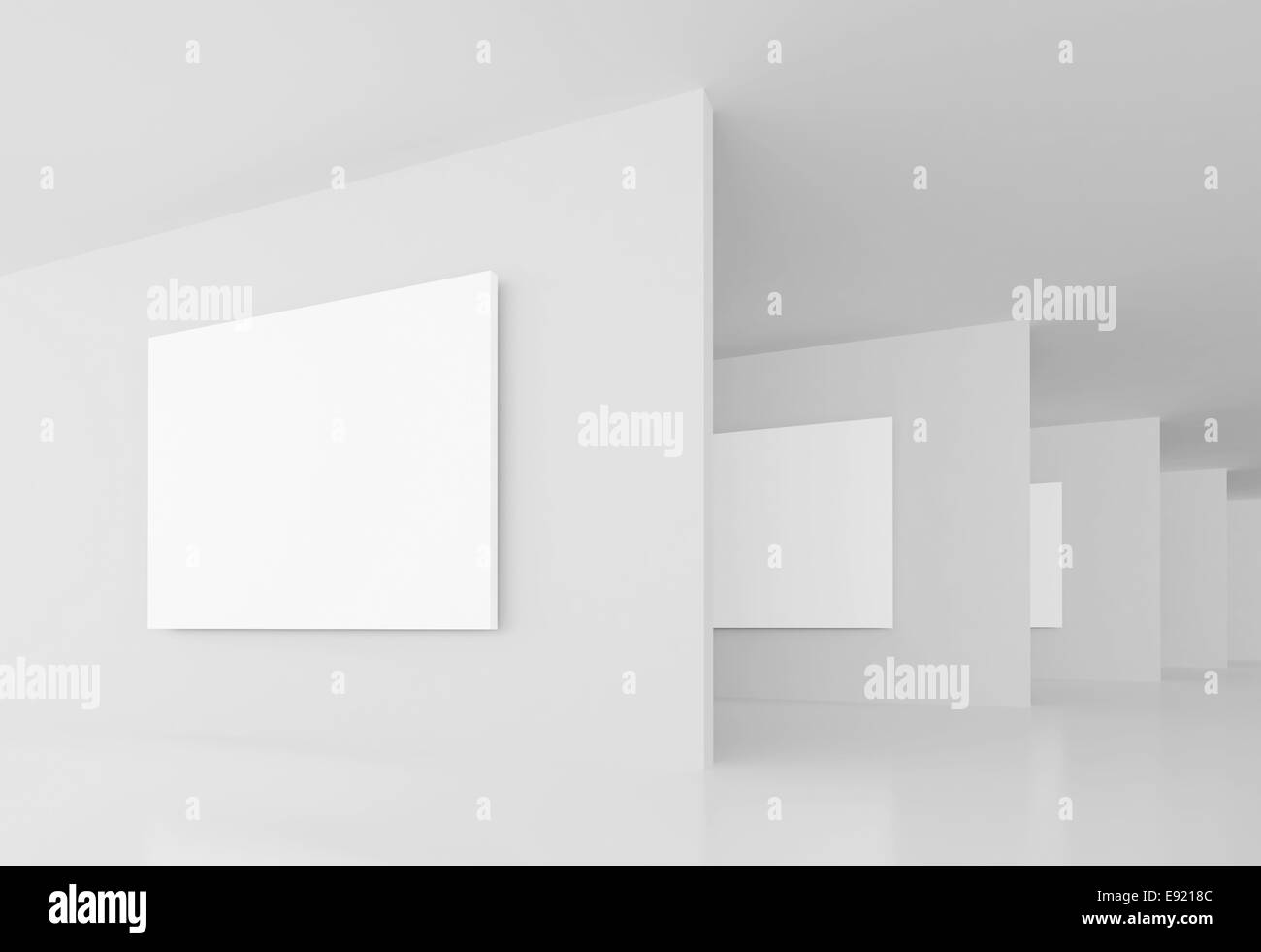 Exhibition modern art gallery nobody Black and White Stock Photos ...