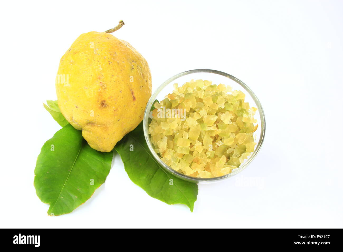 Candied lemon-peel with whole fruit Stock Photo