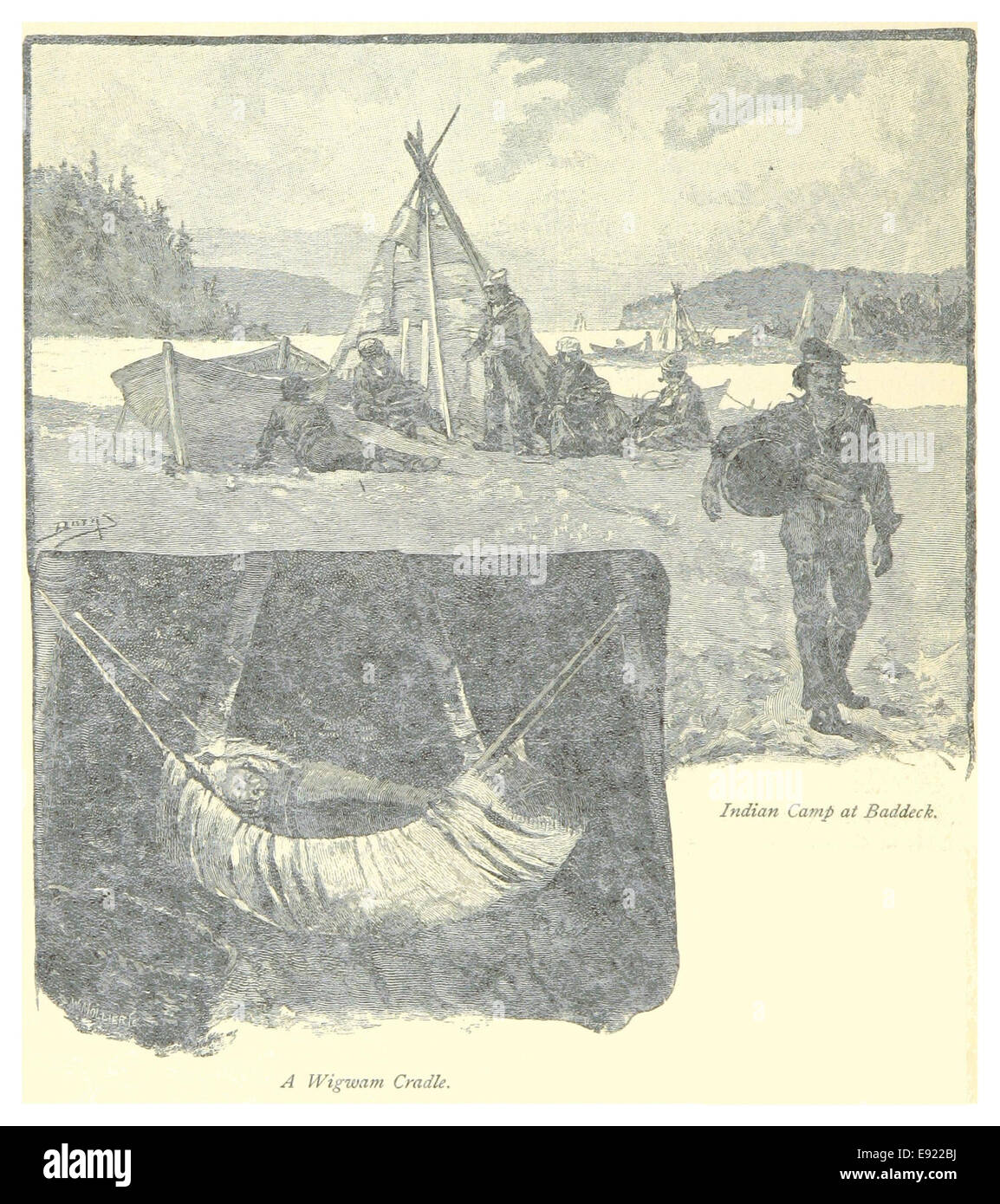 Indian camp illustration hi-res stock photography and images - Alamy