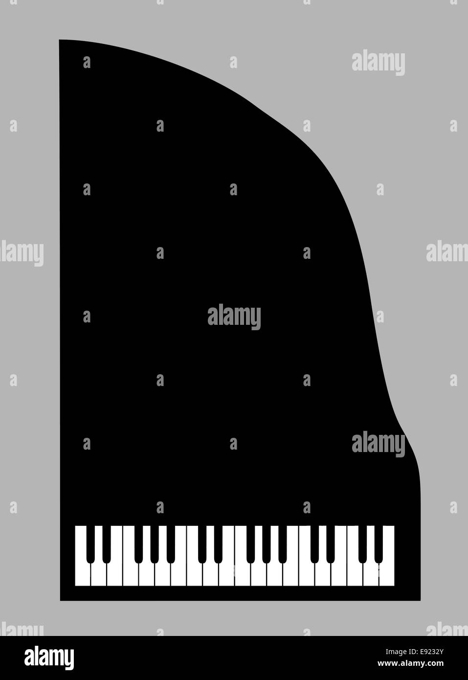 piano silhouette on gray background Stock Photo