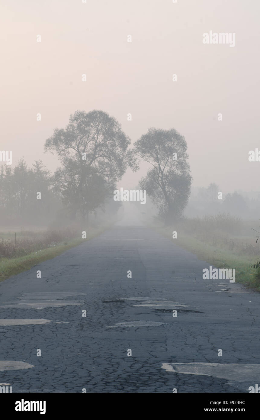 bad condition  road bad weather Stock Photo