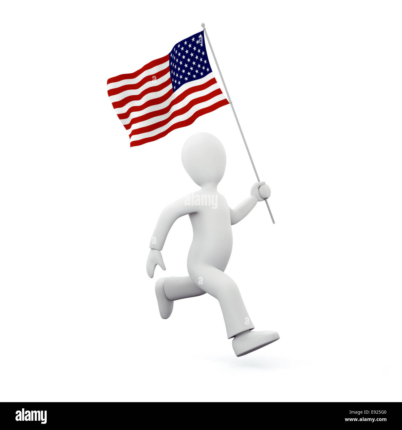 Holding an american flag Stock Photo
