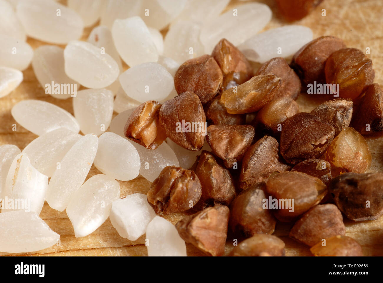 Rice and buckwheat Stock Photo Alamy