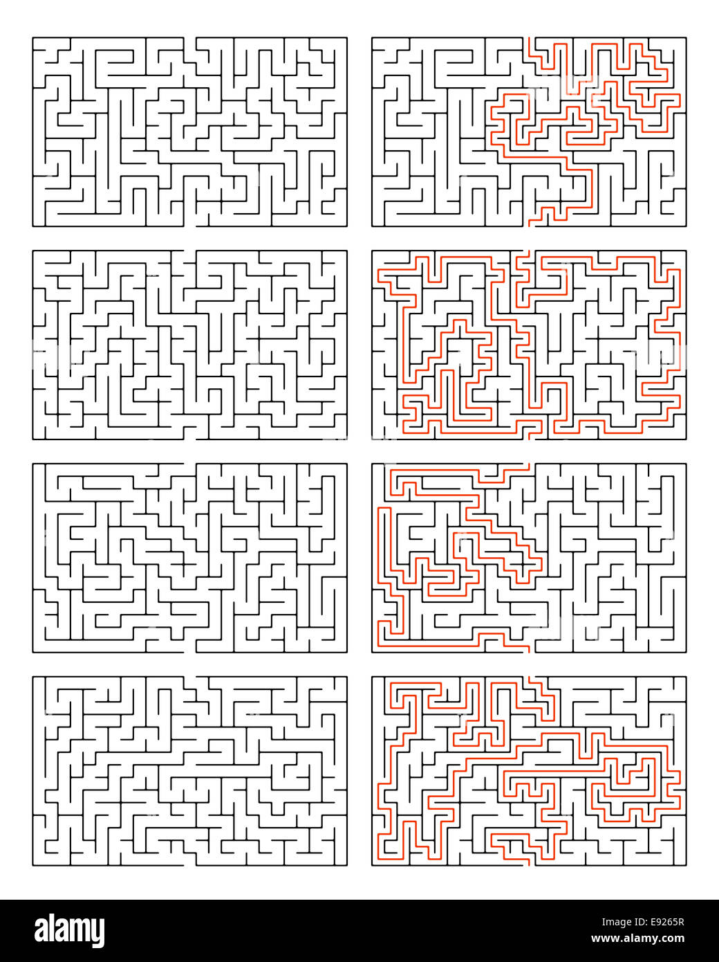 four mazes Stock Photo