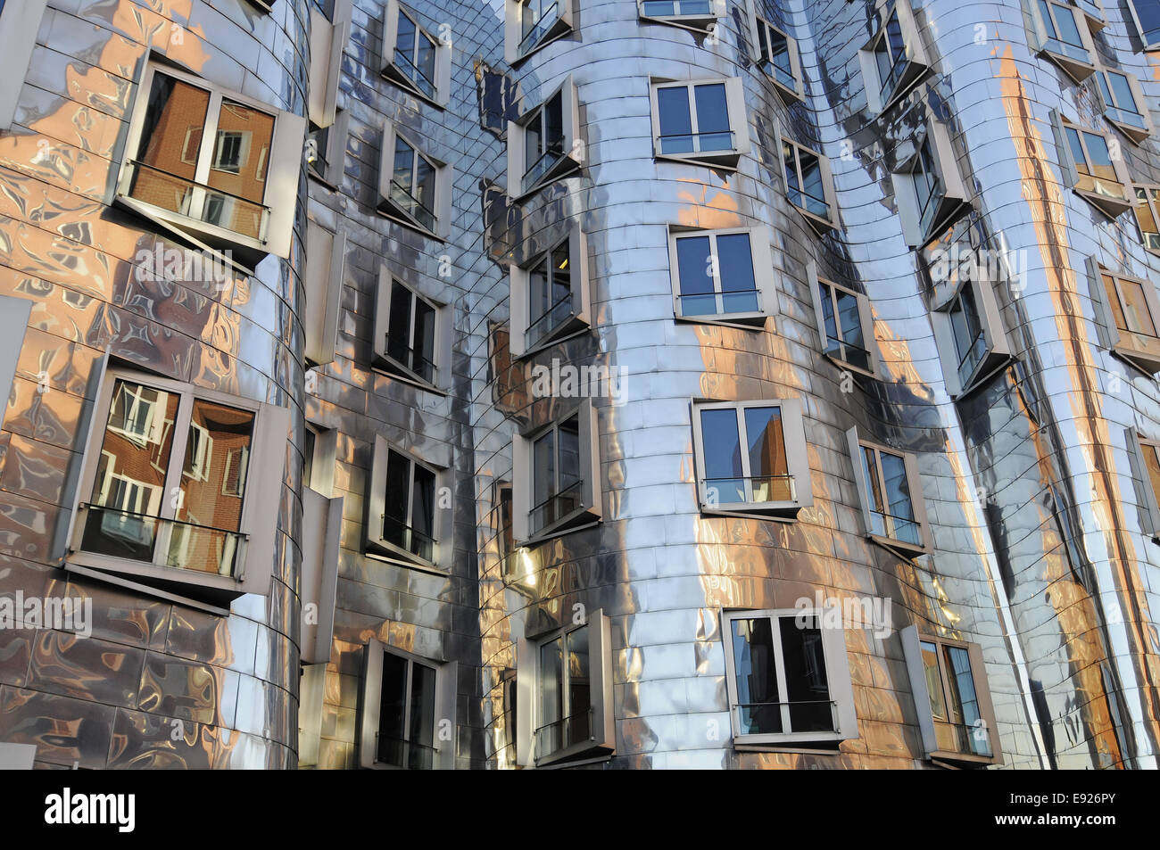 Neuer Zollhof building by architect Frank O. Gehry Stock Photo