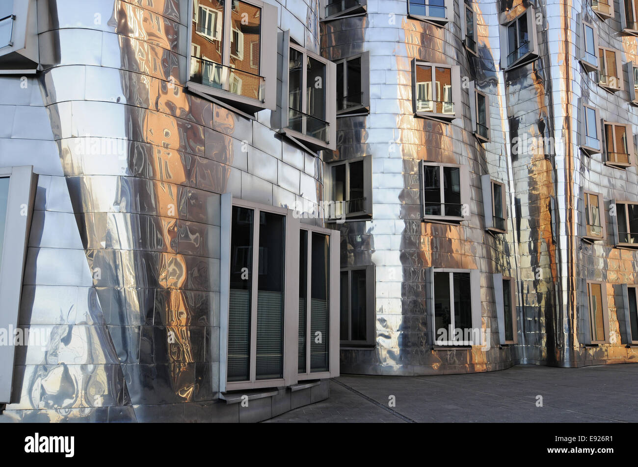 Neuer Zollhof building by architect Frank O. Gehry Stock Photo