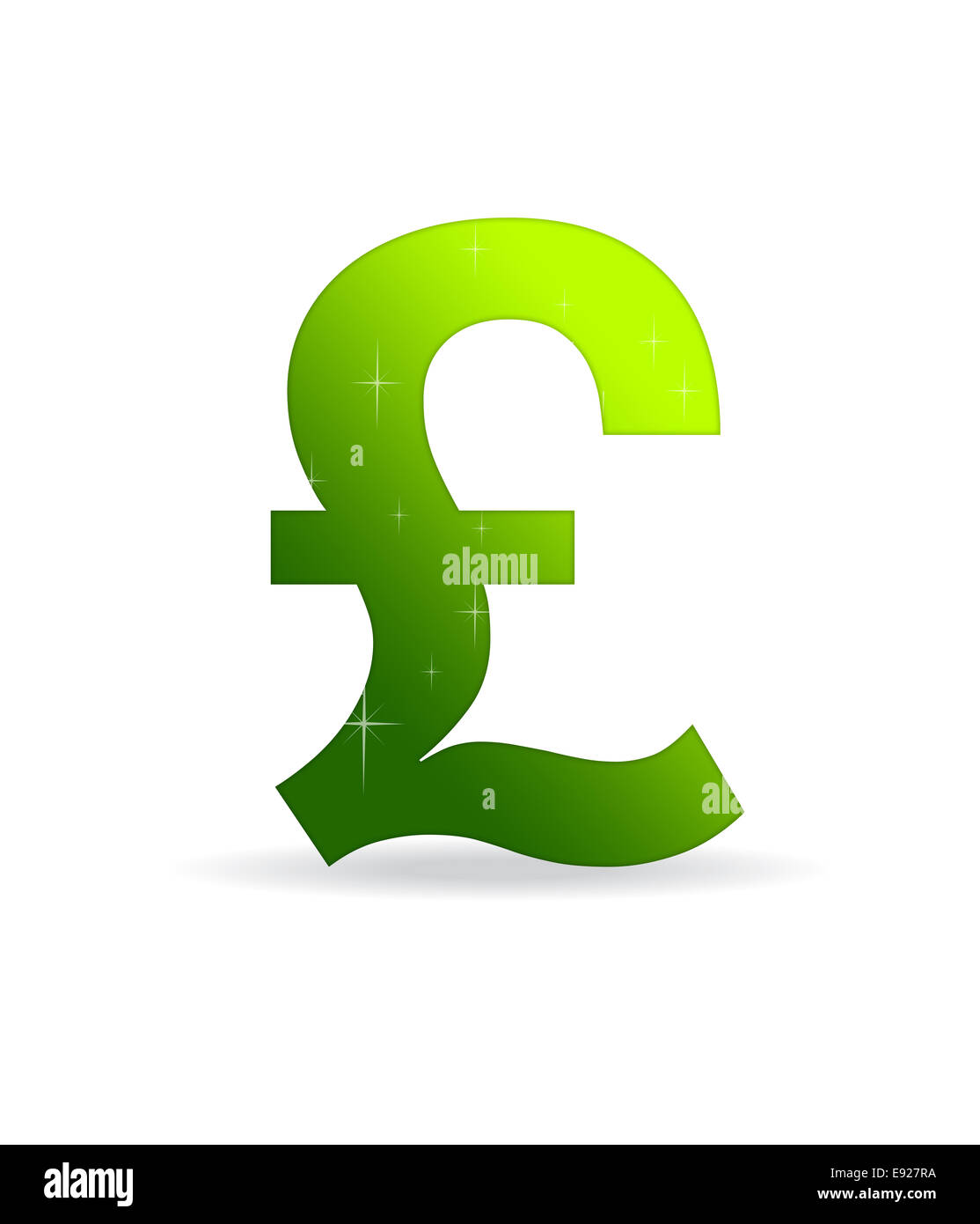 Green British pound Sign Stock Photo