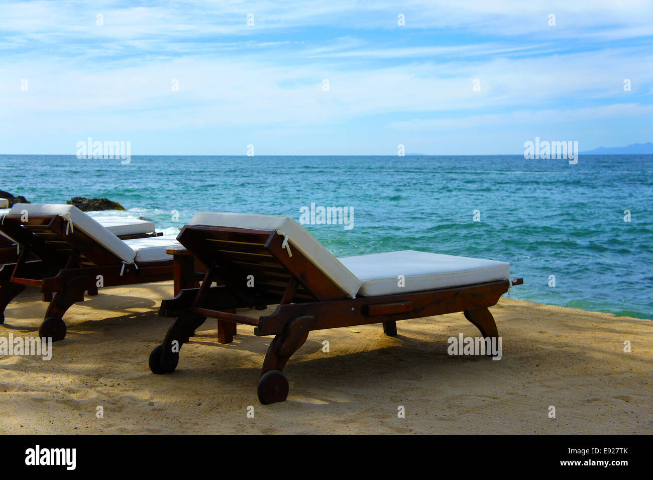Chairs at the beach Stock Photo Alamy