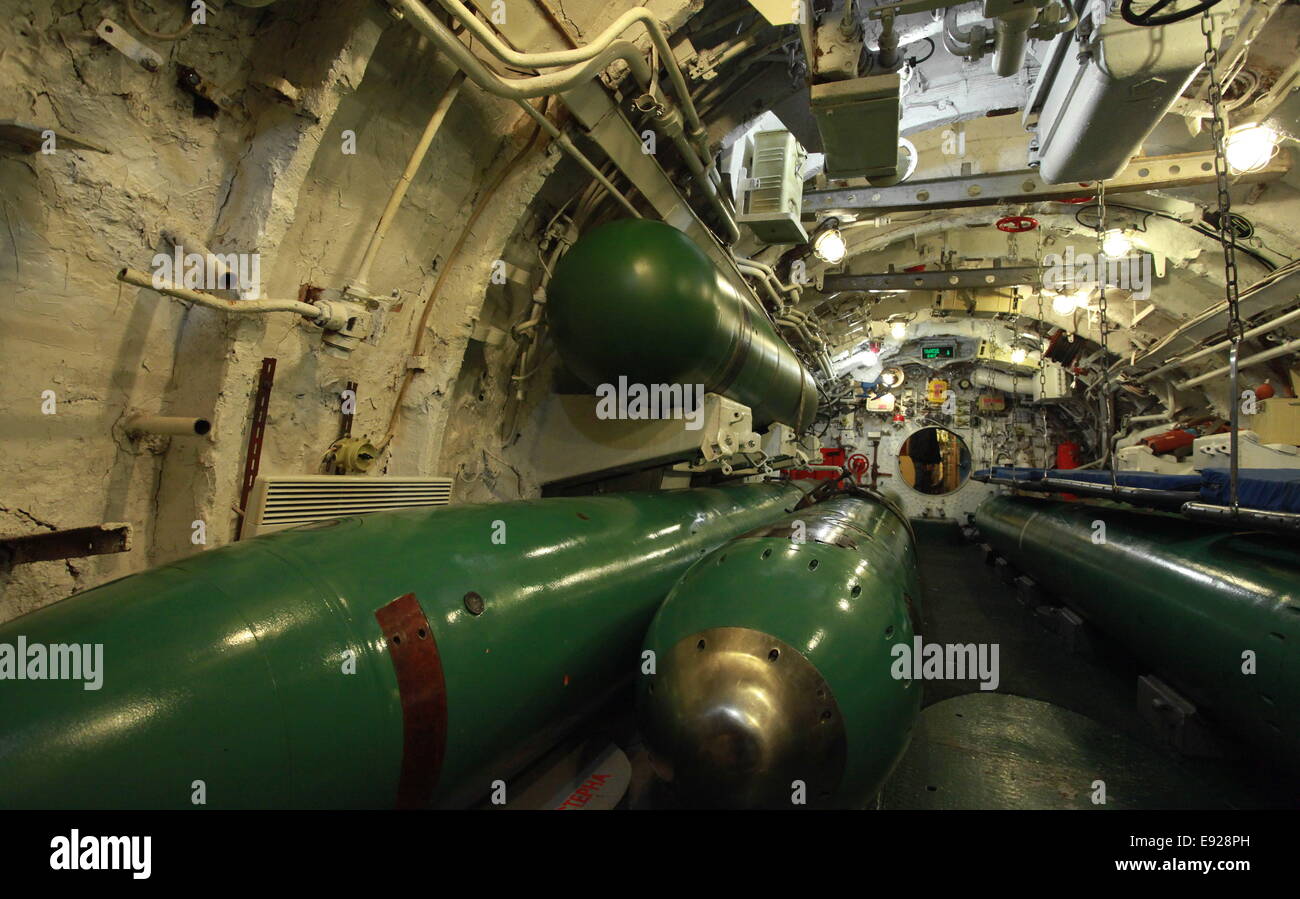 aboard the submarine Stock Photo