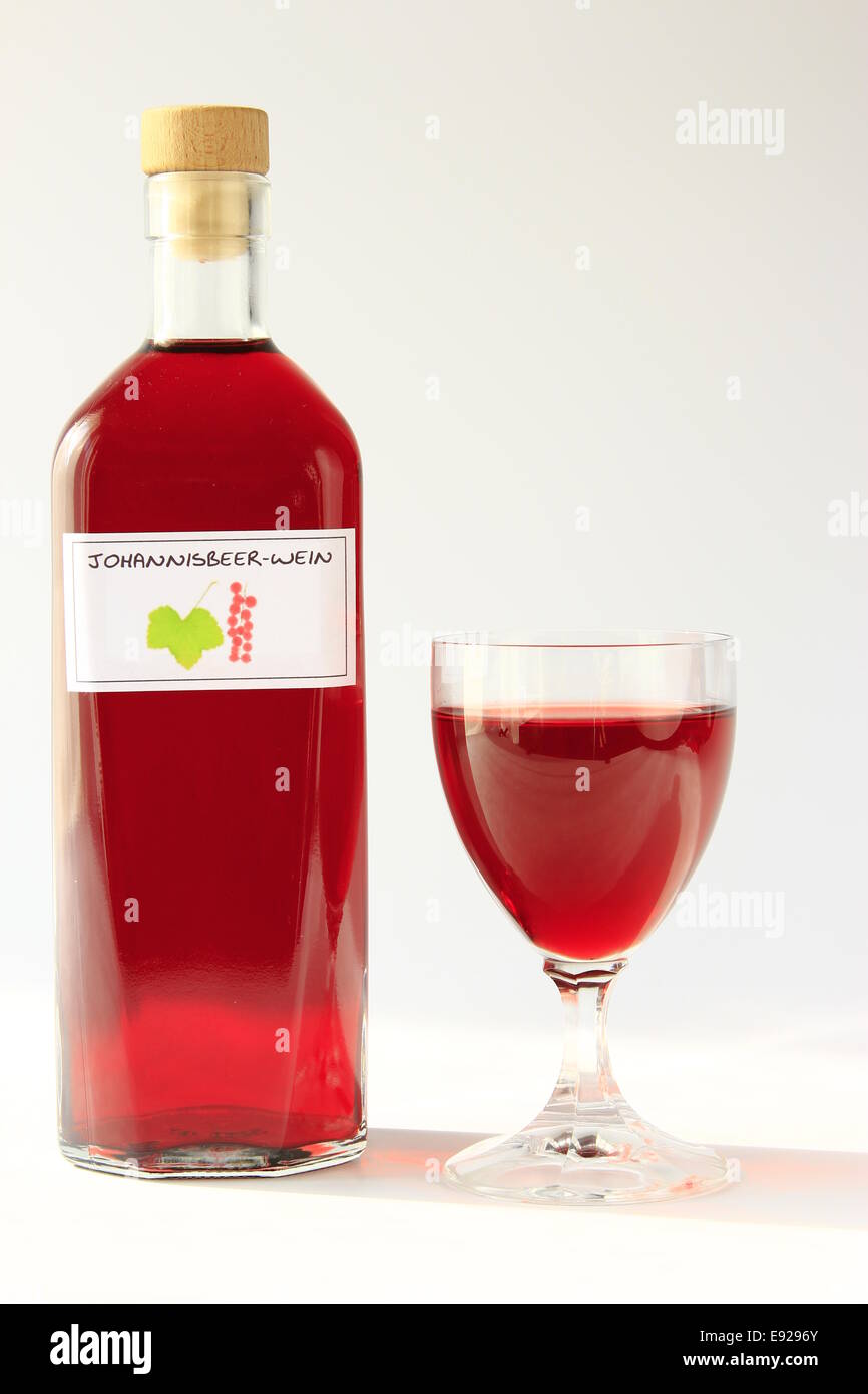 Wine made of red currant Stock Photo