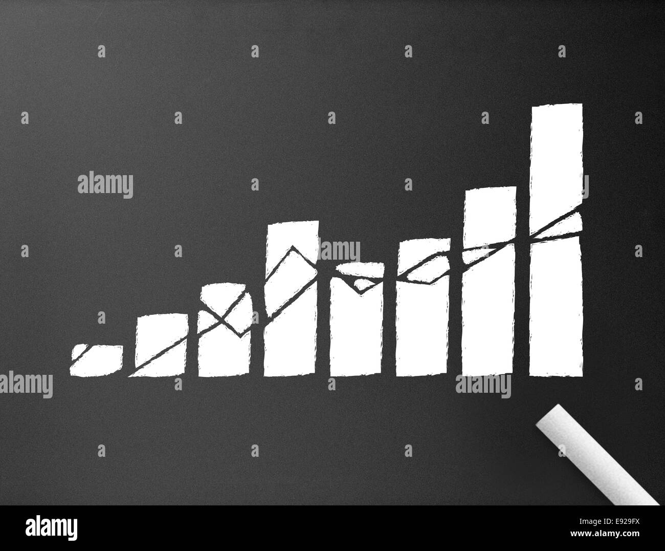 Chalkboard - Business Graph Stock Photo