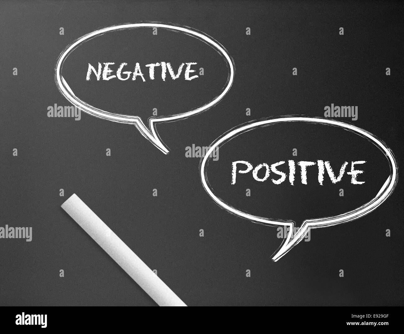 Chalkboard - Negative, Positive Stock Photo