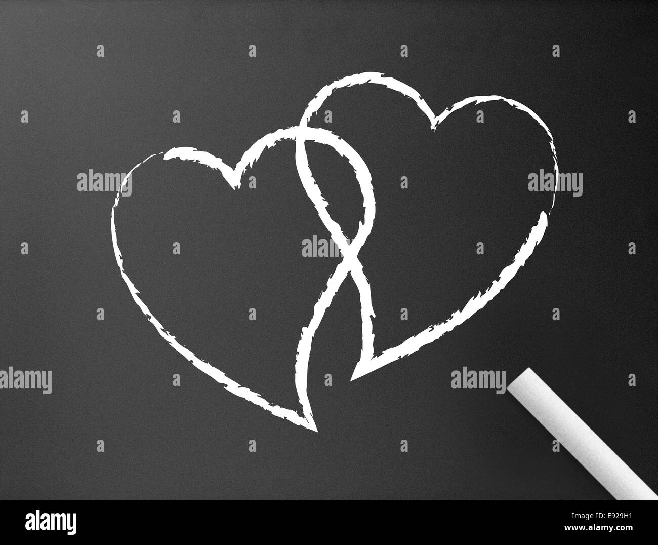 Chalkboard - Hearts Stock Photo