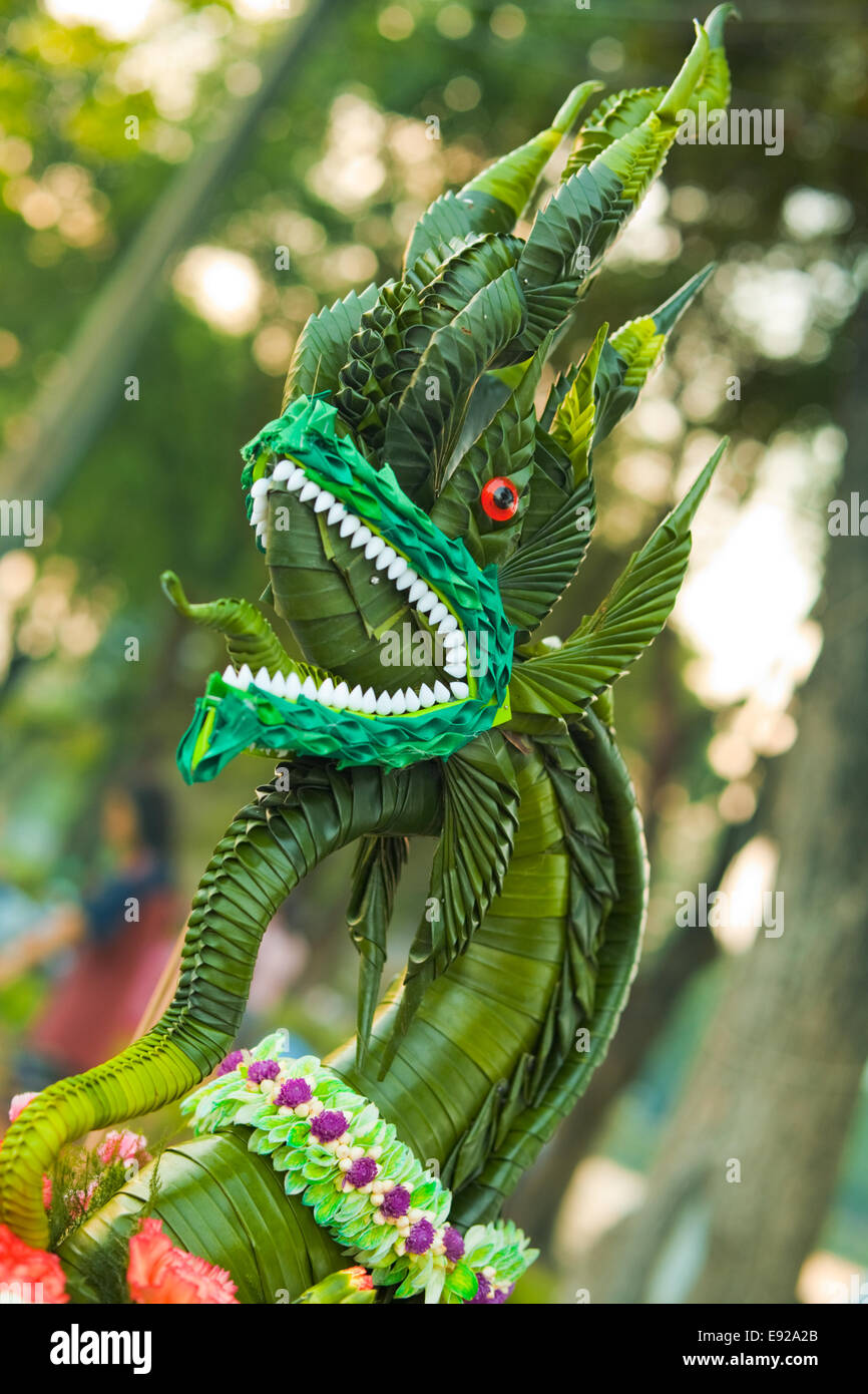 Dragon Krathong Banana Leaf Stock Photo