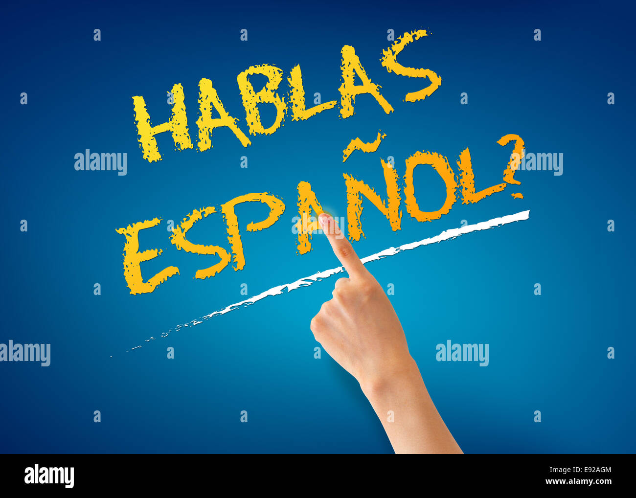 Question Hablas Espanol Do You Speak Spanish Stock Photo