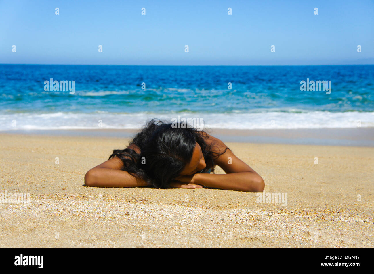 Lying on the beach Stock Photo