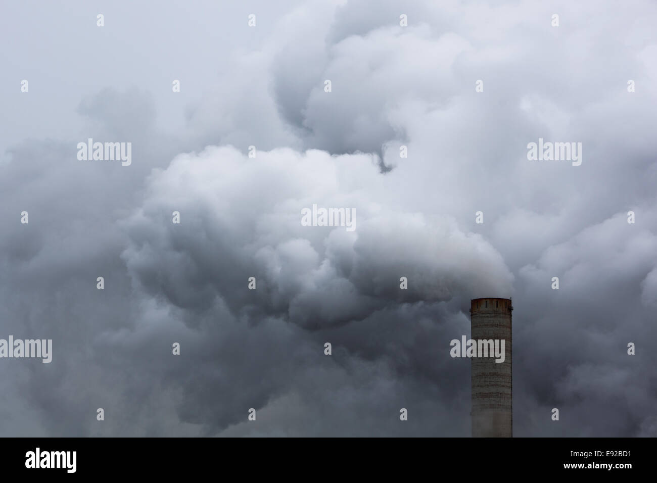 smokestack of a power station Stock Photo