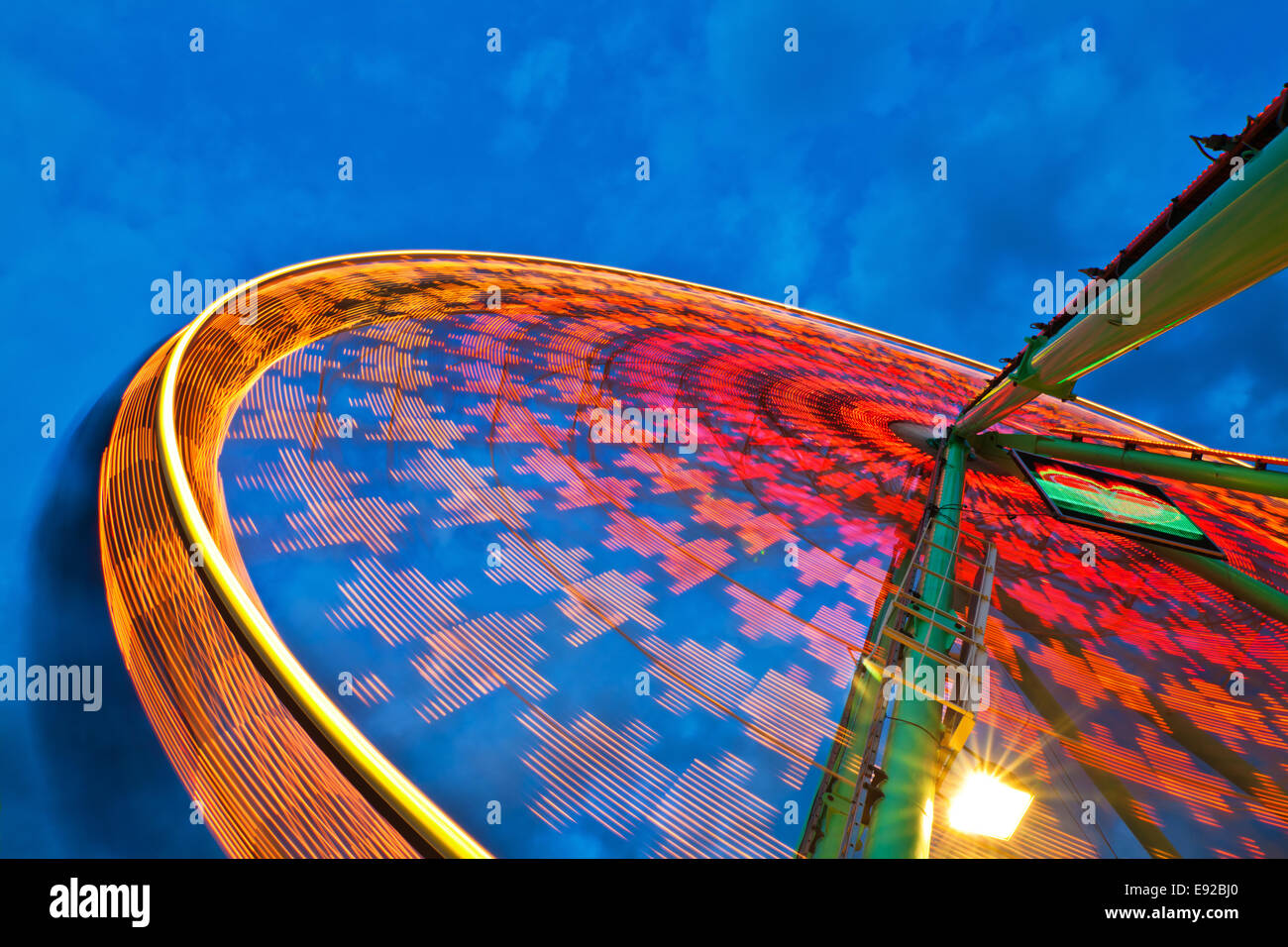 ferris wheel with blue night sky Stock Photo