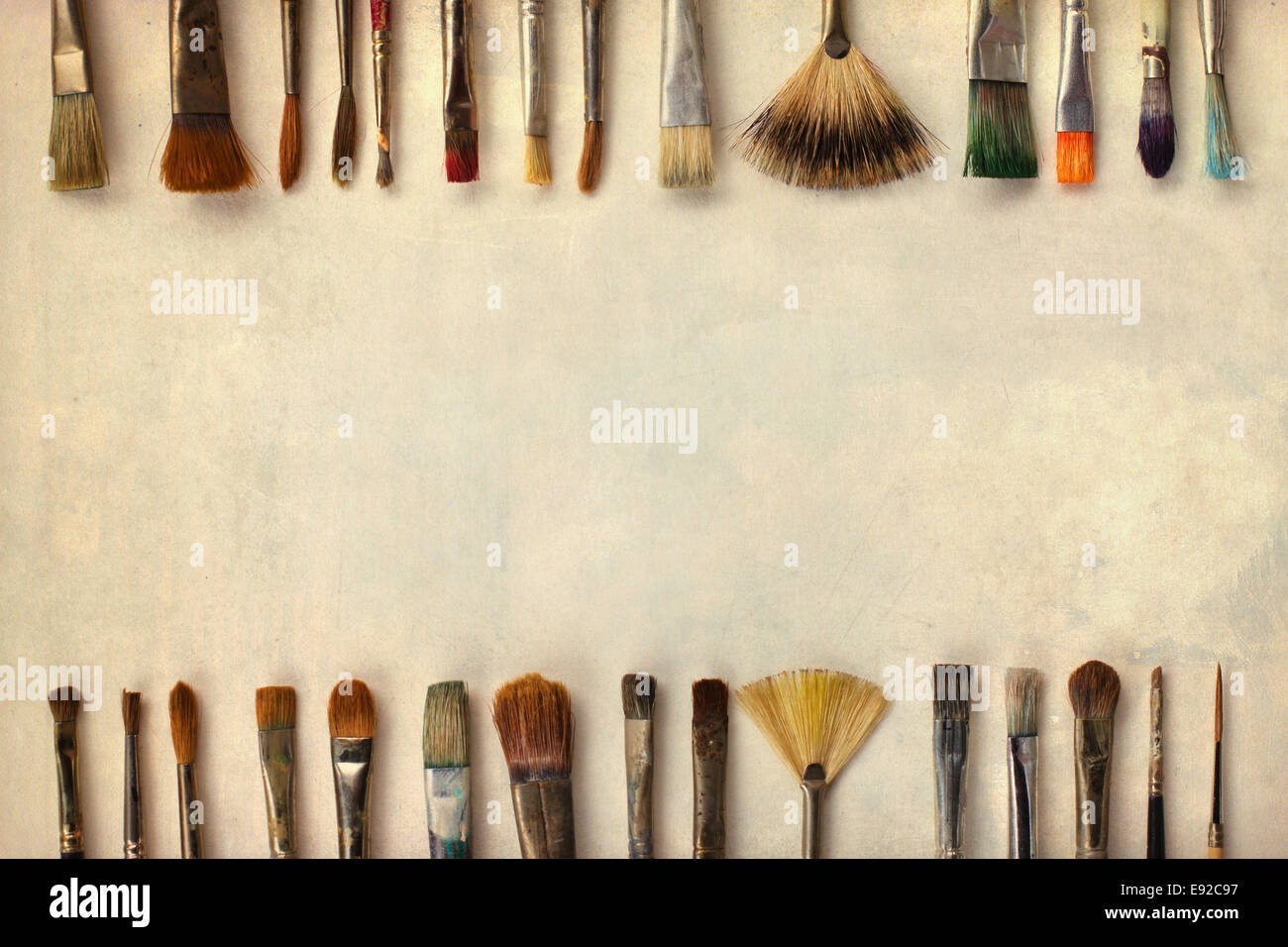 brushes as a decorative frame Stock Photo
