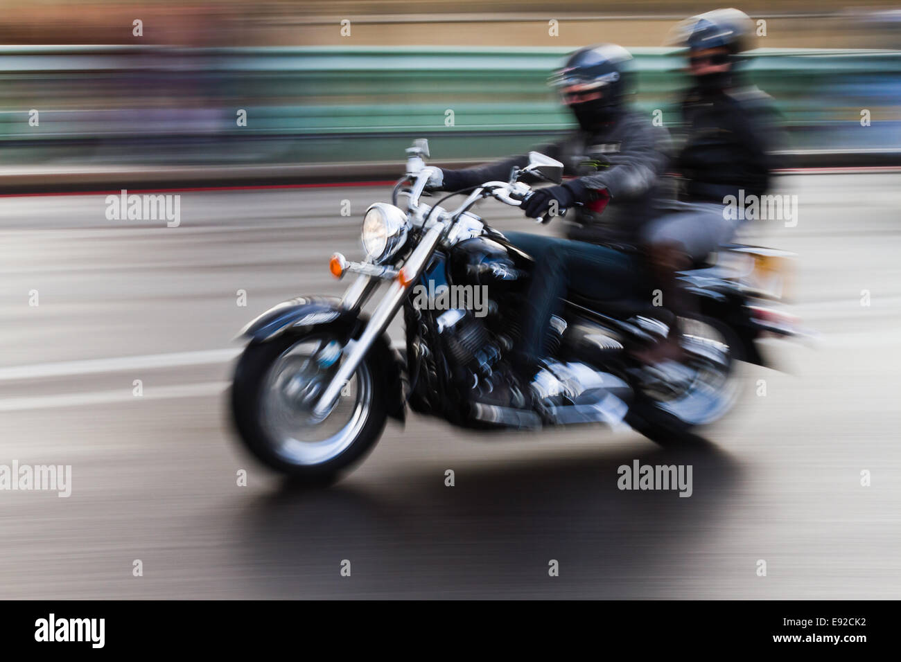motorcycle in motion blur Stock Photo