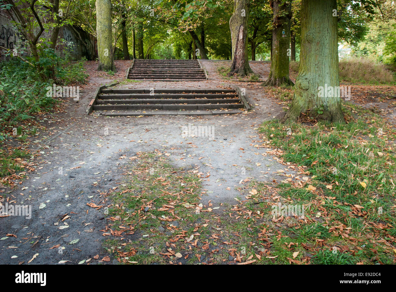 Old stairs in the castle park Buch Stock Photo