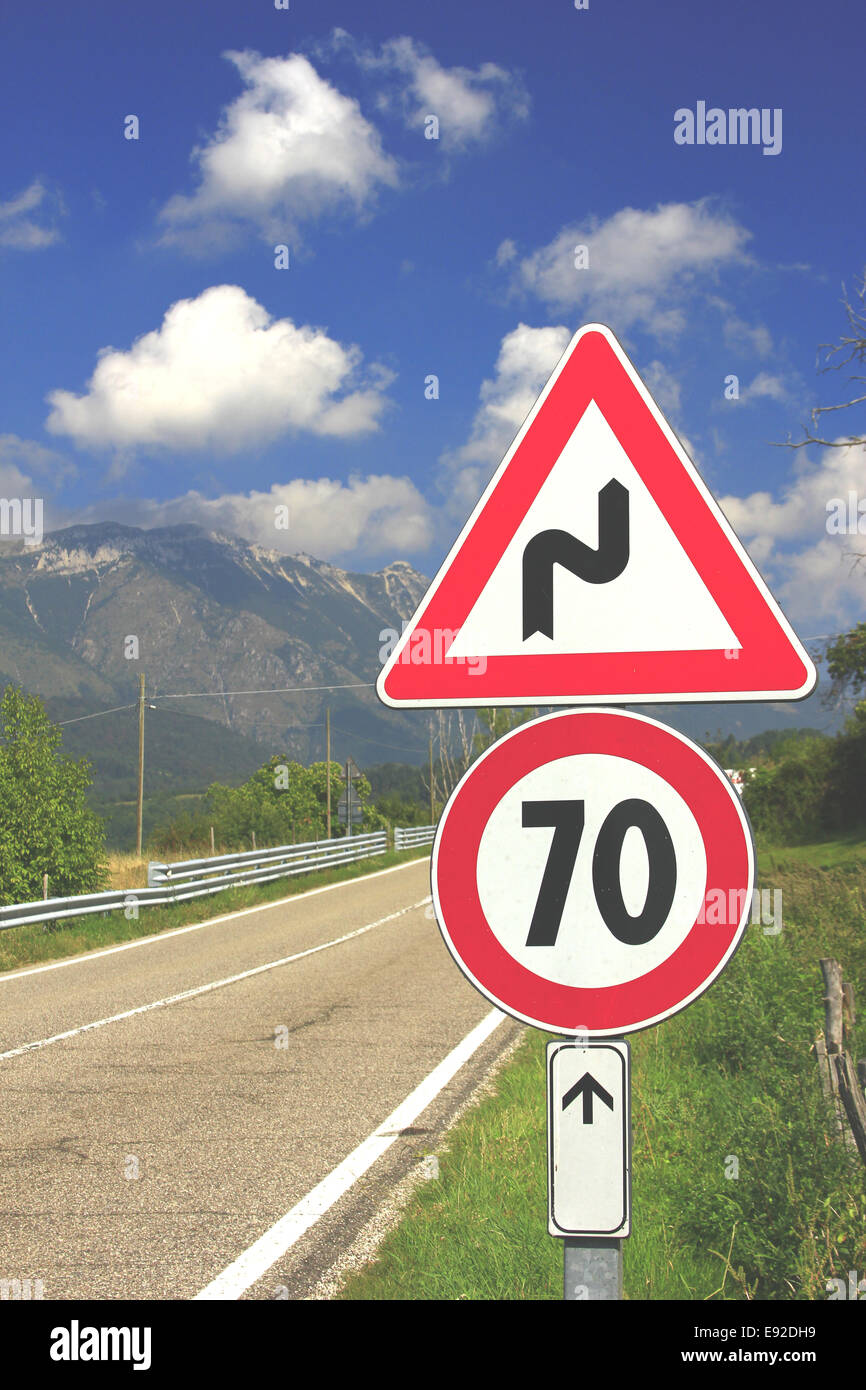 Mountain Road at Monte Baldo, Italy Stock Photo
