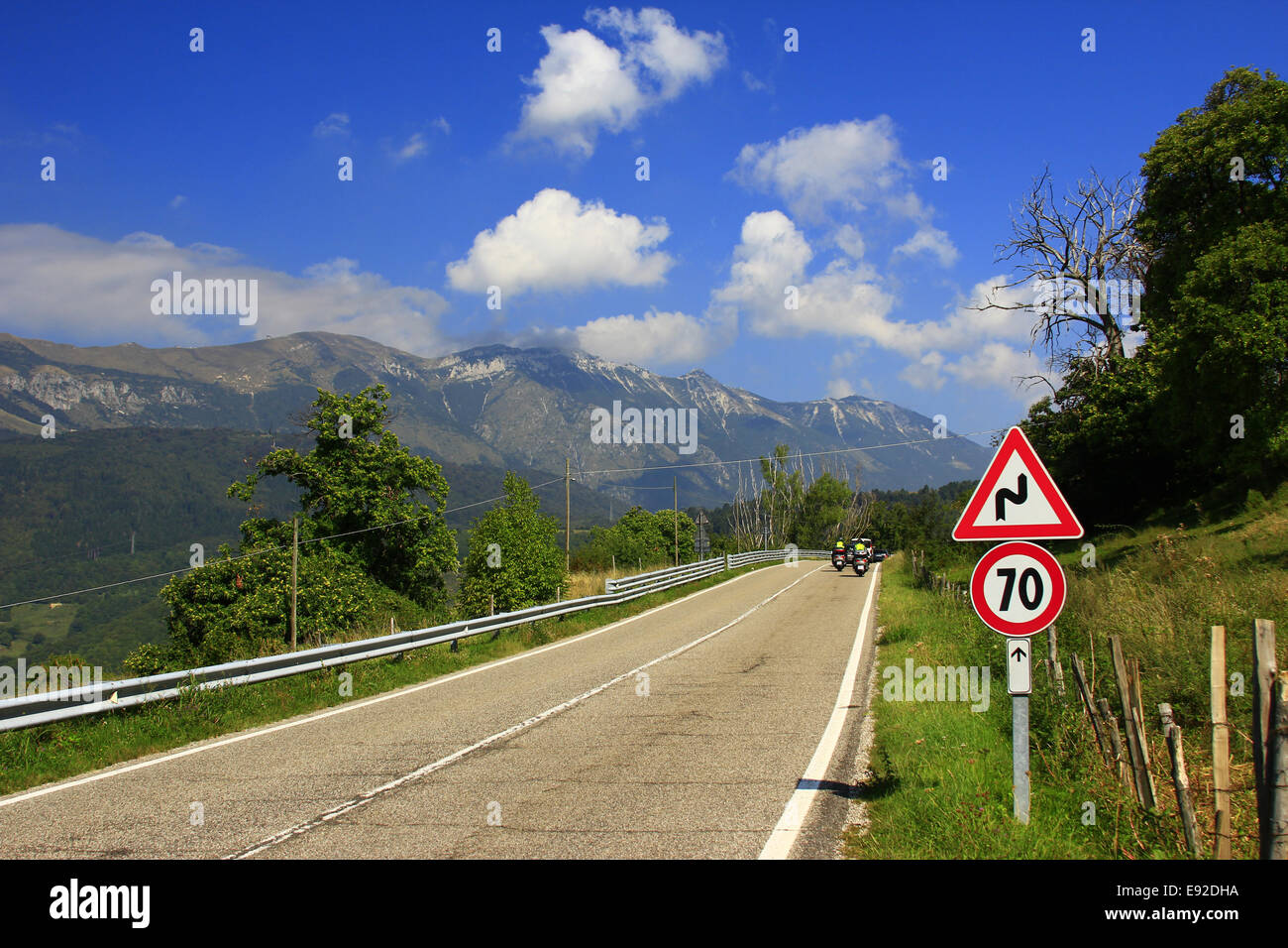 Mountain Road at Monte Baldo, Italy Stock Photo