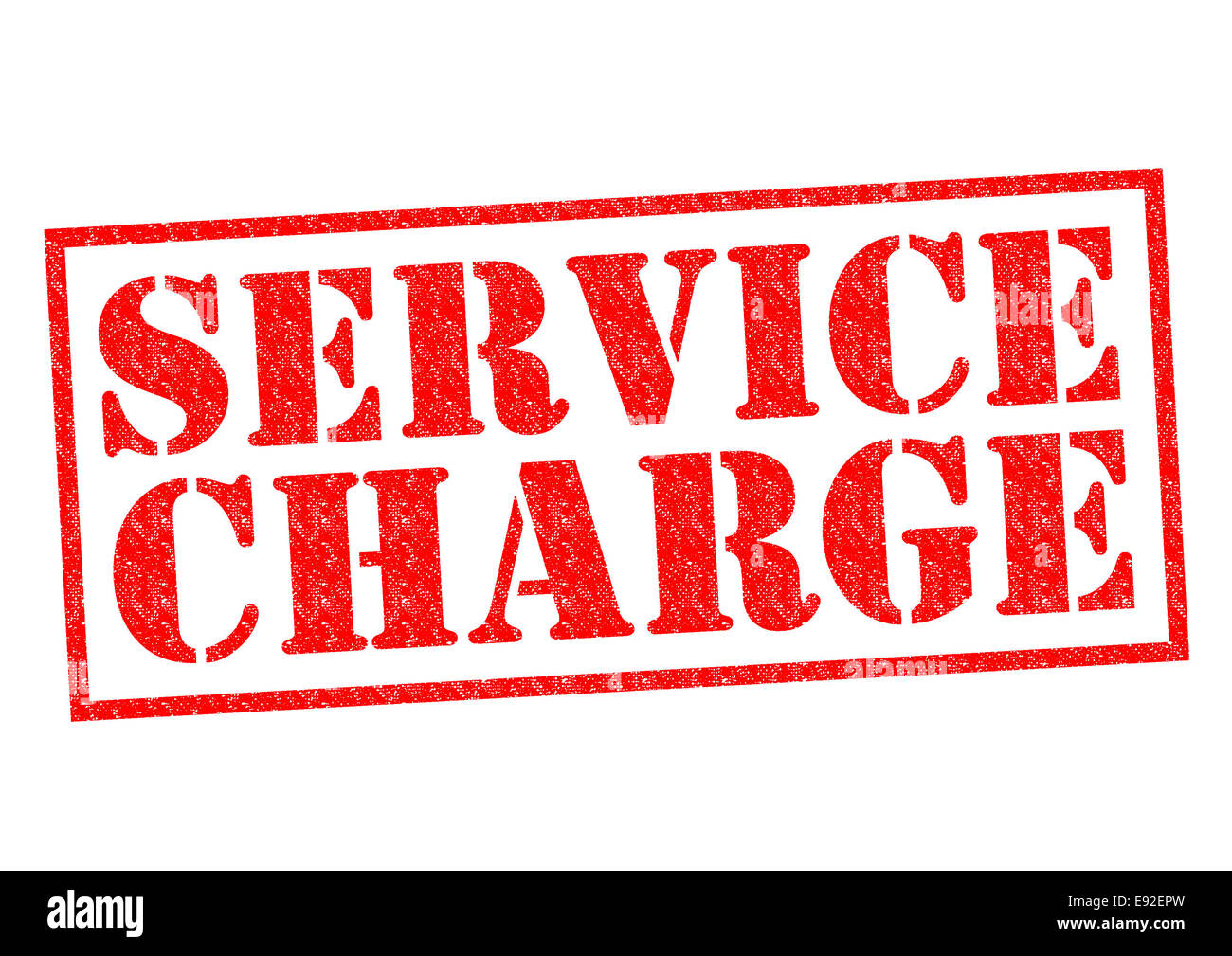SERVICE CHARGE red Rubber stamp over a white background. Stock Photo
