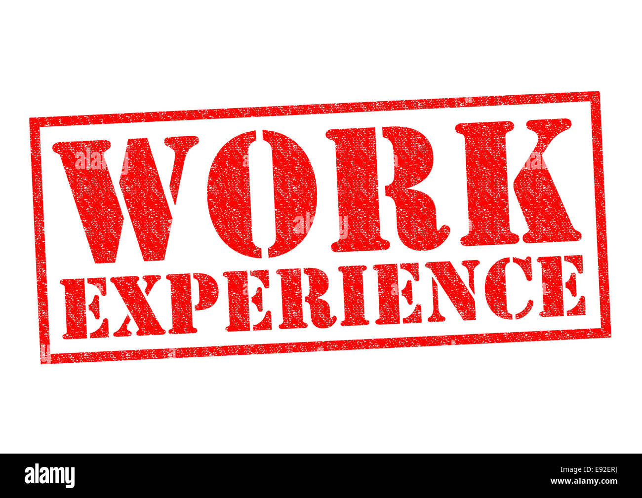 WORK EXPERIENCE red Rubber Stamp over a white background. Stock Photo