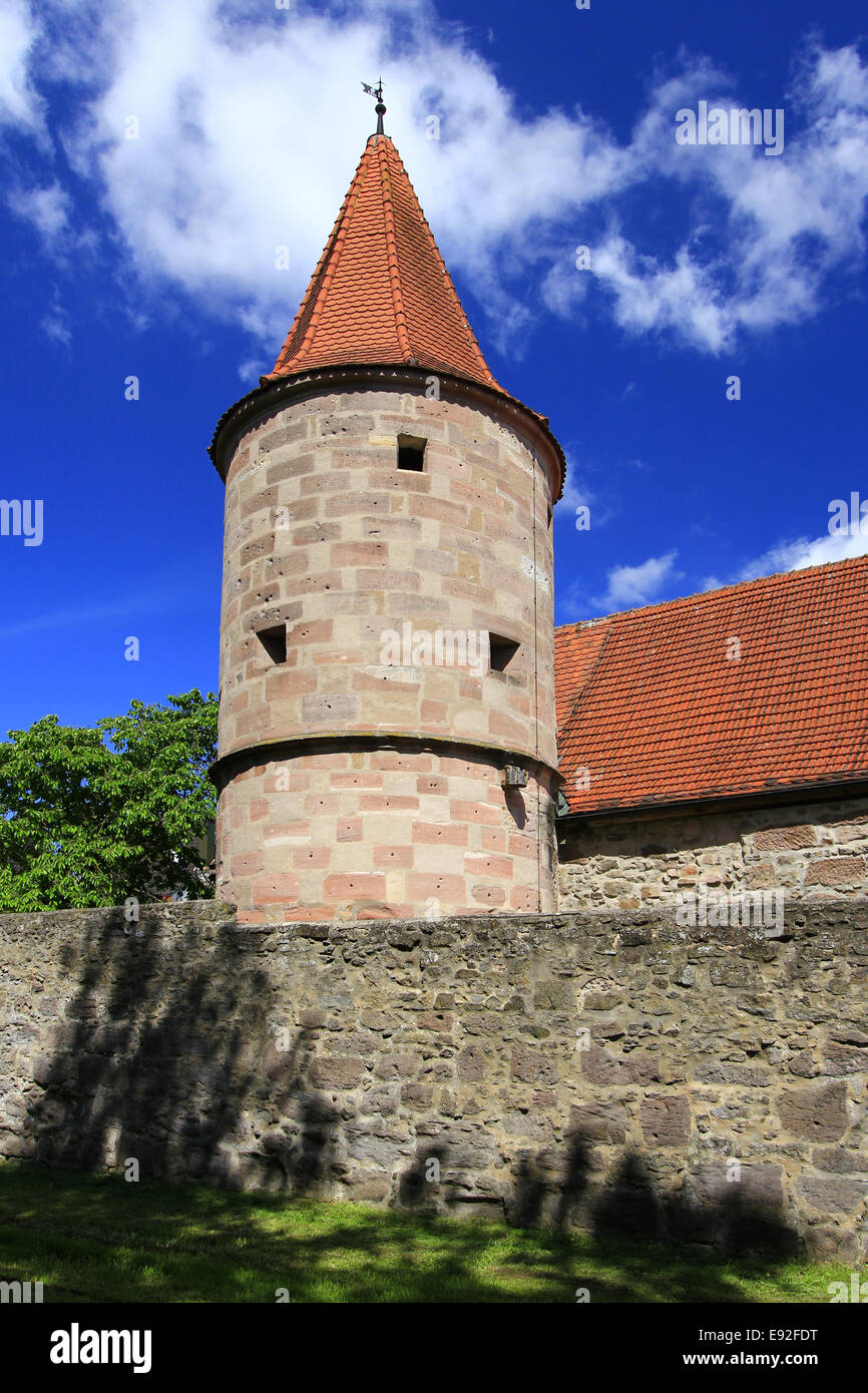 medieval city walls of Wolframs-Eschenbach Stock Photo
