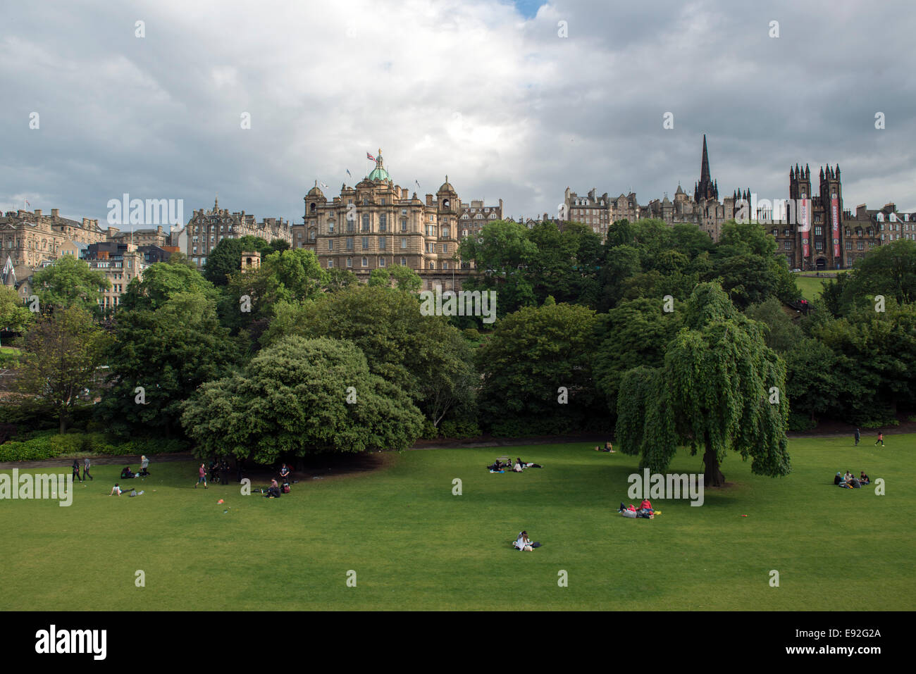 Edinburgh, Scotland.  View of Queen Street Gardens. Stock Photo