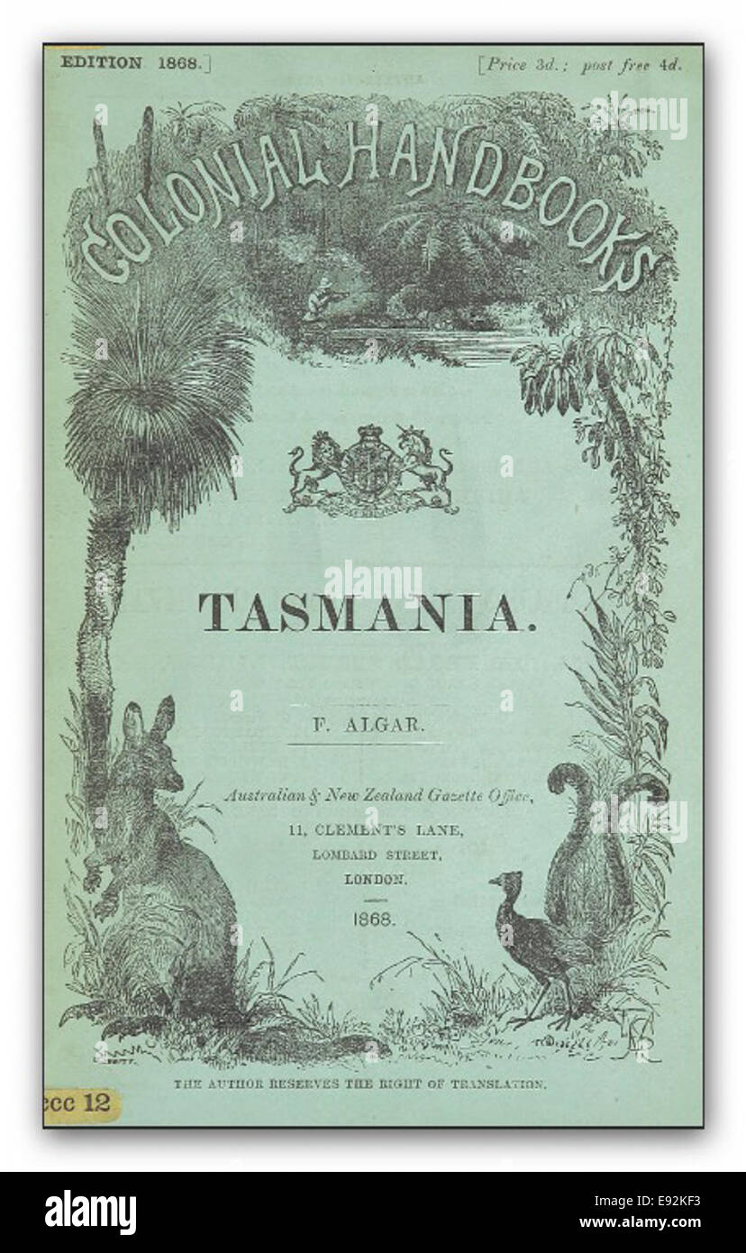 ALGAR(1868) Colonial Handbooks TASMANIA Stock Photo