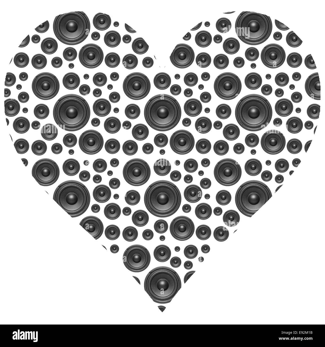 audio music speaker love heart Stock Photo Alamy