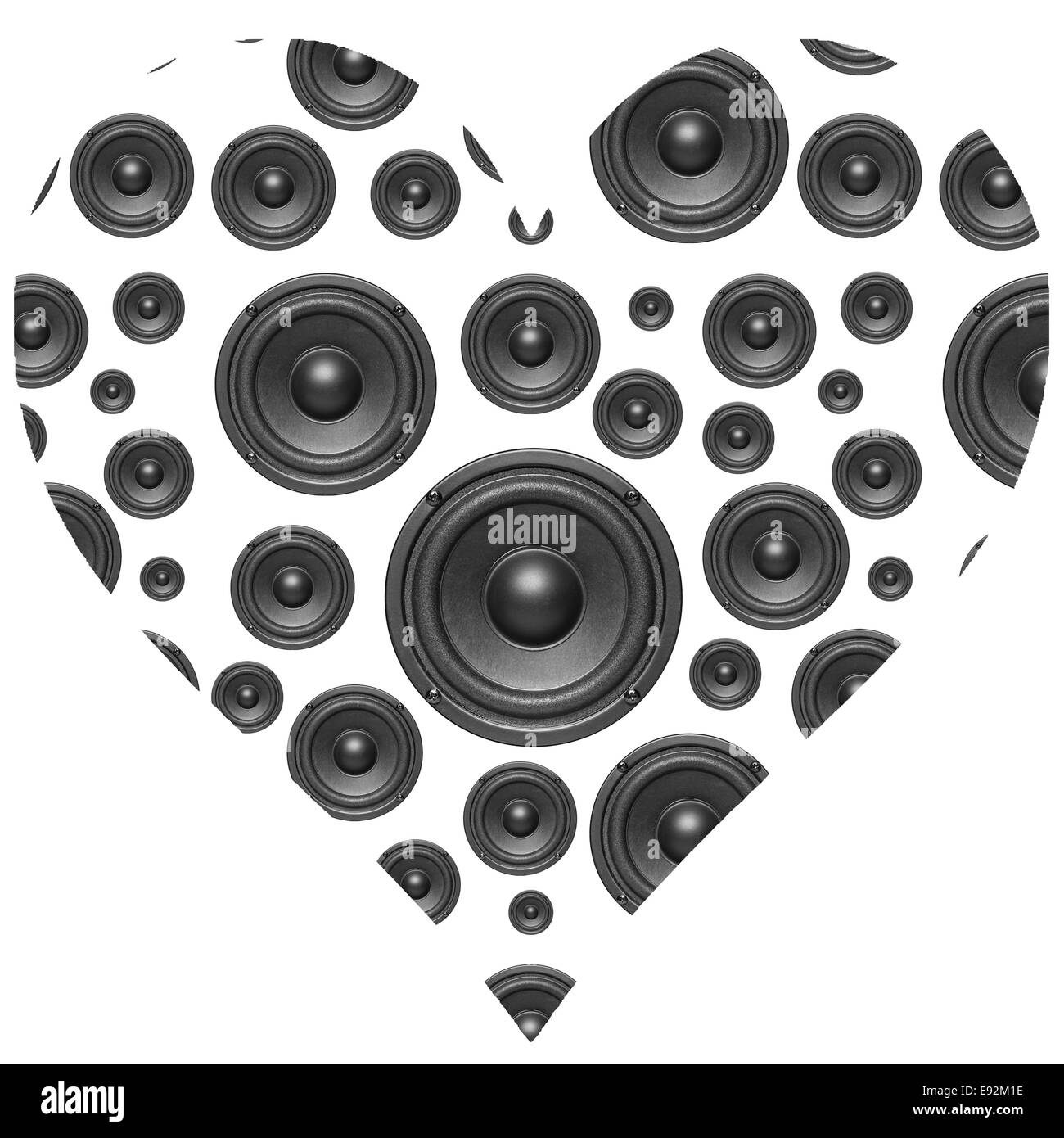 audio music speaker love heart Stock Photo Alamy