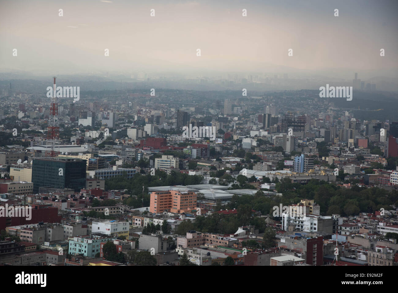 General view of Mexico City Mexico. View  from Latin American tower Stock Photo