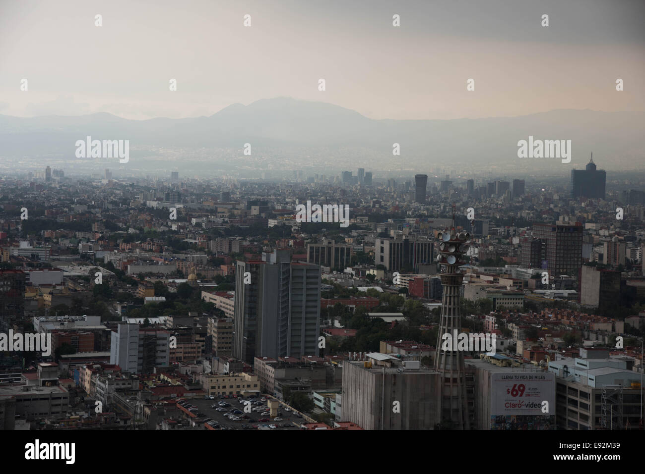 General view of Mexico City Mexico. View  from Latin American tower Stock Photo