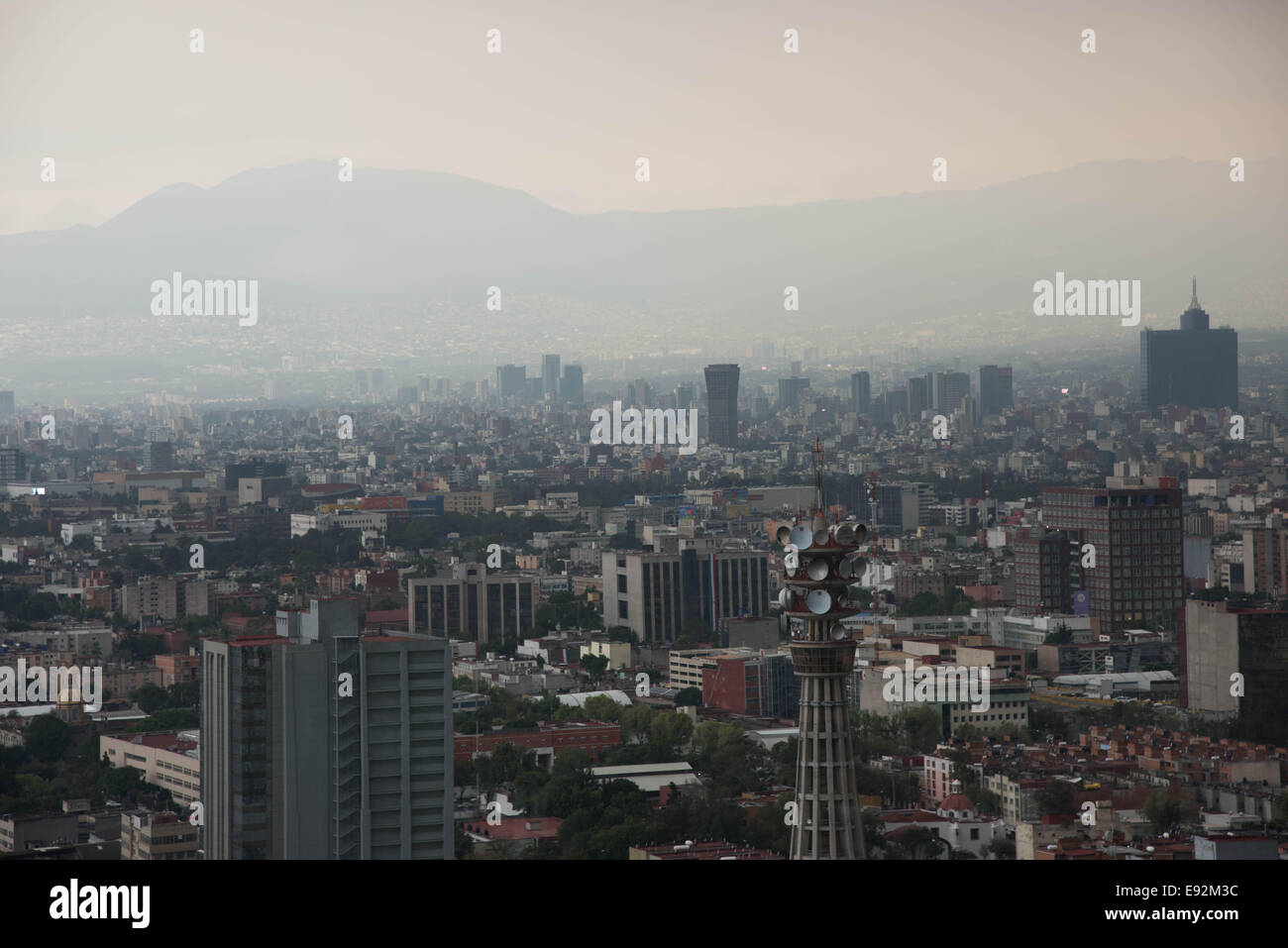 General view of Mexico City Mexico. View  from Latin American tower Stock Photo