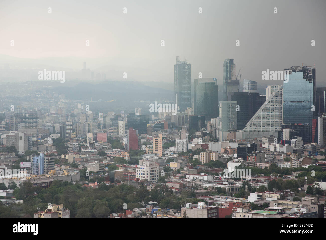 General view of Mexico City Mexico. View  from Latin American tower Stock Photo