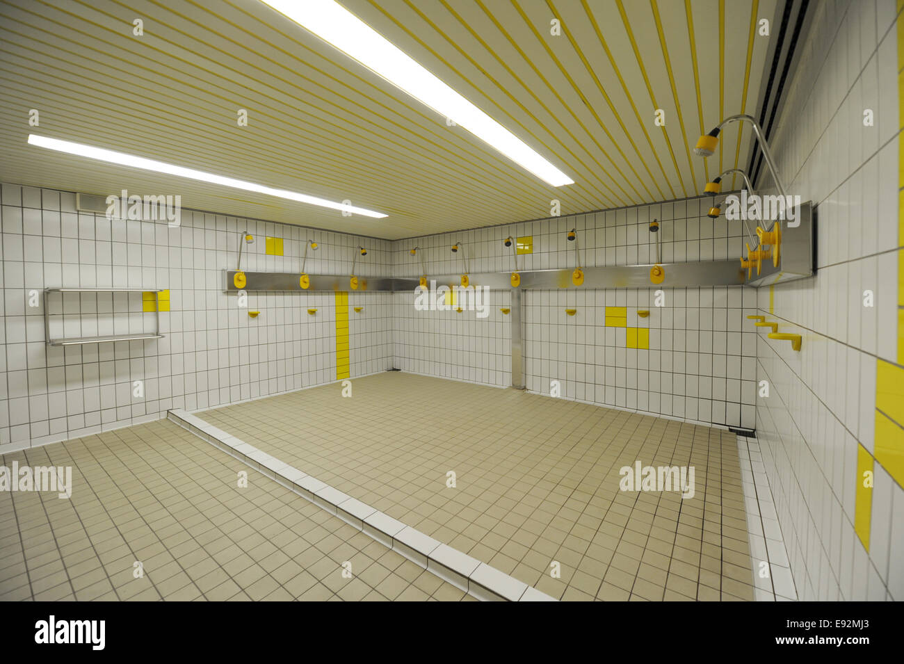 Munich, Germany. 17th Oct, 2014. The showers in the locker room for the
