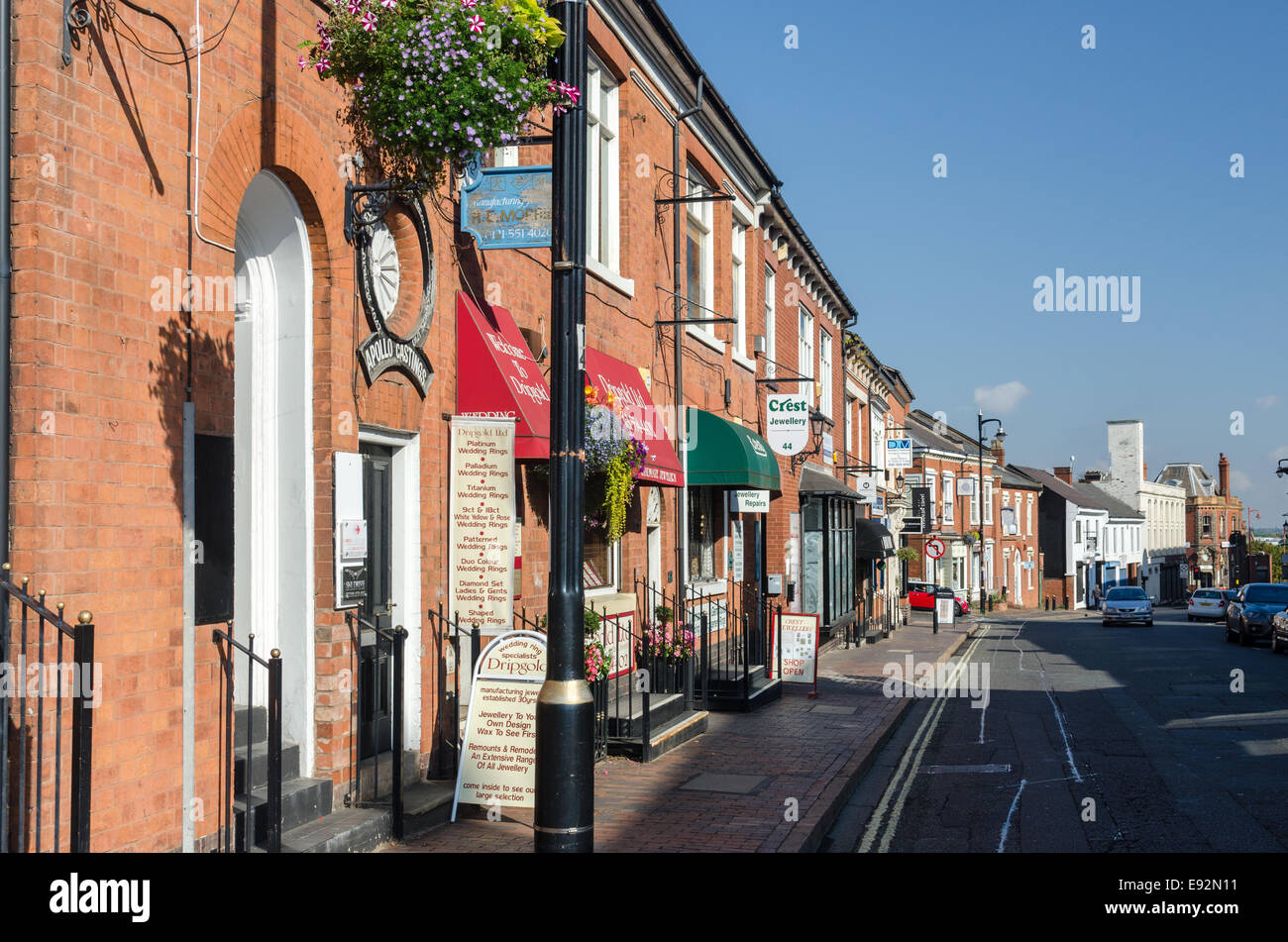 A row of jewellery shops on Vyse Street in Birmingham's Jewellery Quarter in Hockley Stock Photo