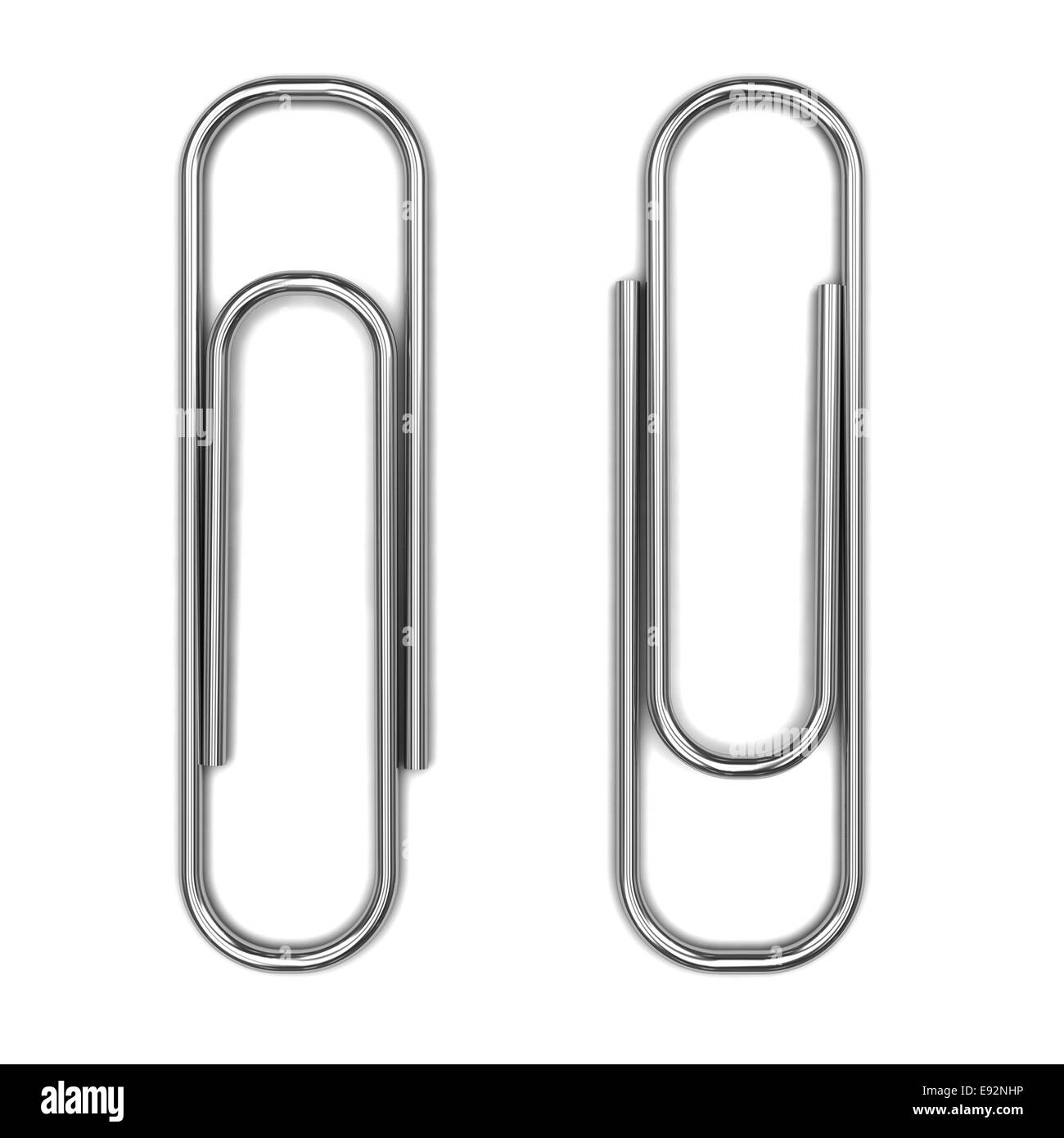 3d render of two paperclips Stock Photo Alamy