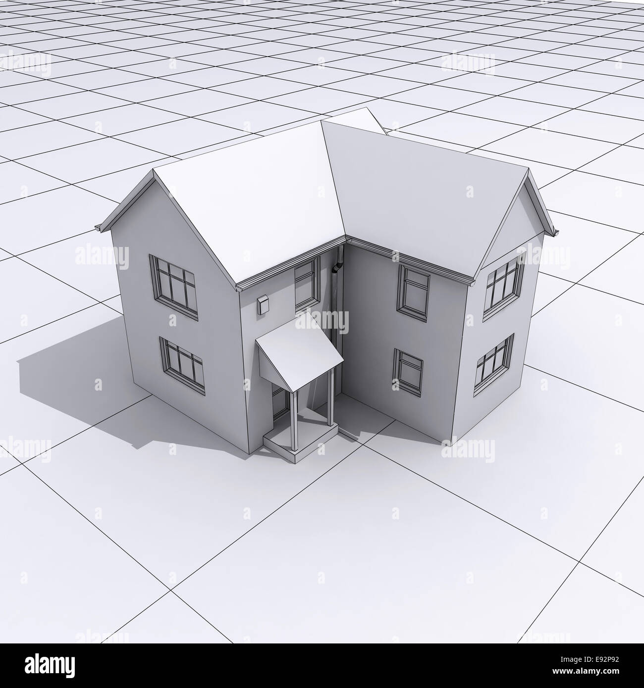 3d render of a house on graph paper Stock Photo Alamy
