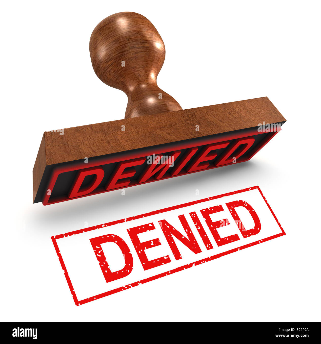 3d render of a rubber stamp, Denied Stock Photo - Alamy