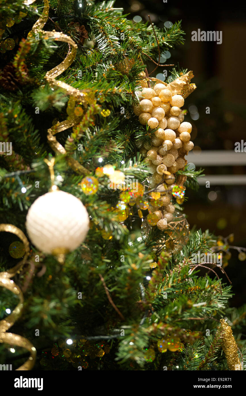 Christmas tree with decorations Stock Photo