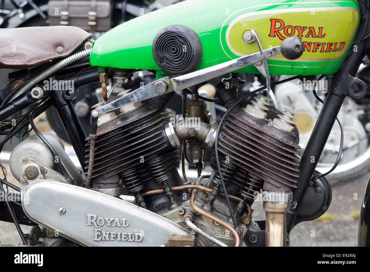 Engine of a Royal Enfield Motorcycle Stock Photo Alamy