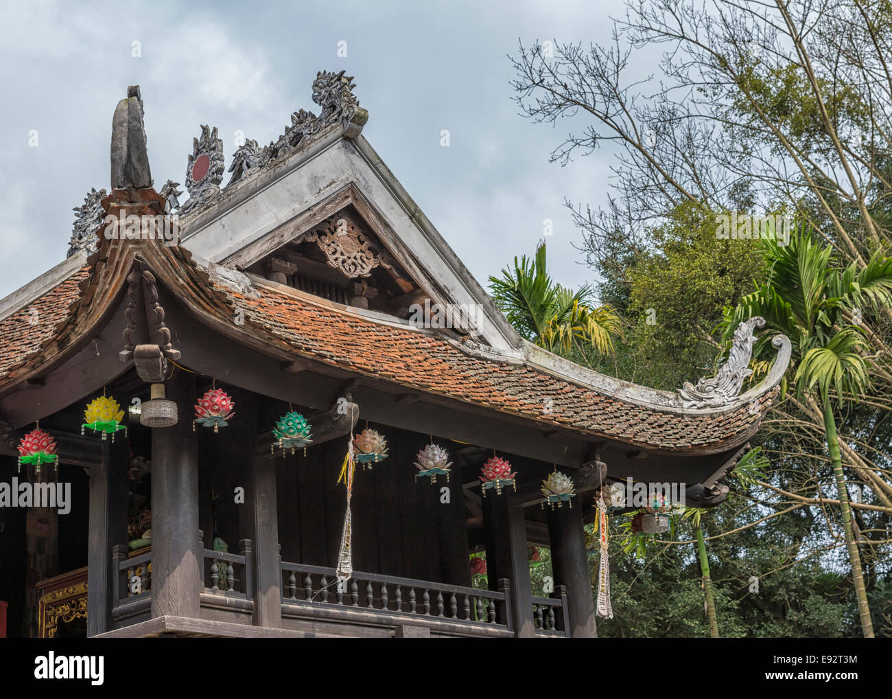 Vietnam Hanoi Roof of the One Pillar Pagoda Stock Photo Alamy