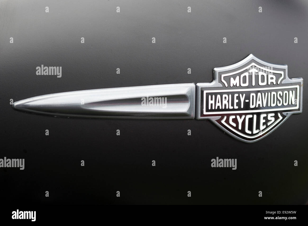 Harley Davidson Logo on a Dagger in chrome and black Stock Photo
