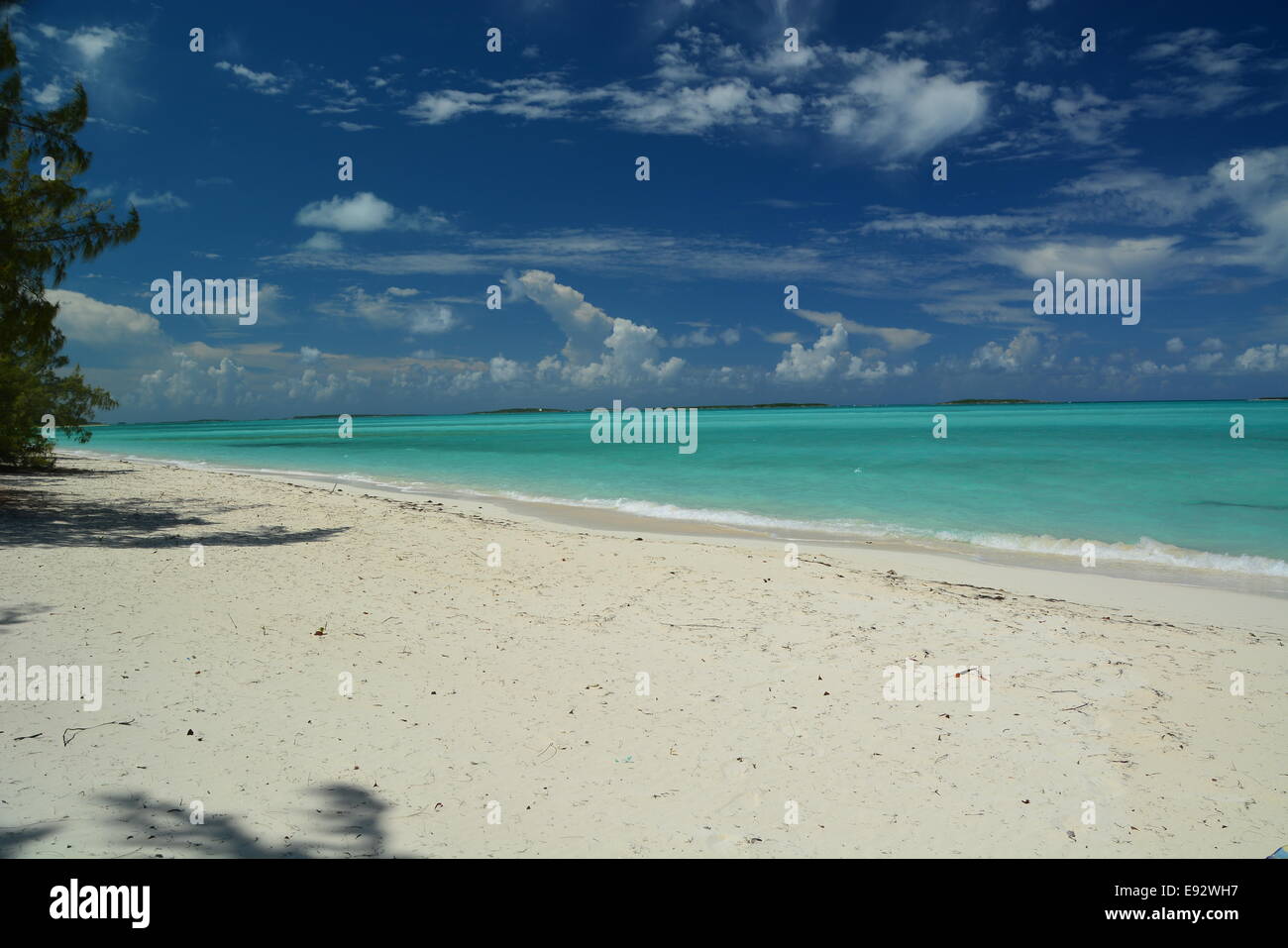 Cocoplum Beach in Great Exuma Island in the Bahamas Stock Photo